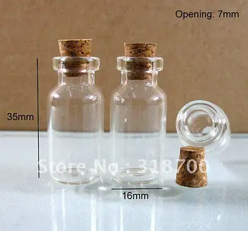 100 kom./lot, 3 ml, Mini-Prozirna Staklena Boca s drvenim Čepom, Epruvete za uzorke, Vjenčanje boce 