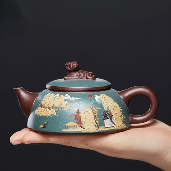 Yixing Čisti Ručni Rad Polumjesec Spavanje Tigar Ljubičasta Glineni Lonac Sirove Rude Hrpa Slikarstvo Čaj Čaj