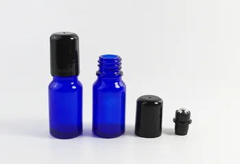 DHL 300 kom./lot, 5 ml, plava prazne bočice s рулоном za eteričnih ulja, staklene bočice za parfem s рулоном za parfem, staklena bočica