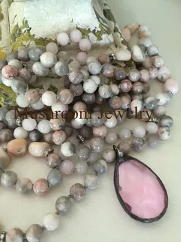 Ogrlica Kamen Opal Jades Perle Od Prozirnog Stakla Kristal Privjesak Ogrlica Donje Duga Ogrlica Privjesak Ogrlica Šarm