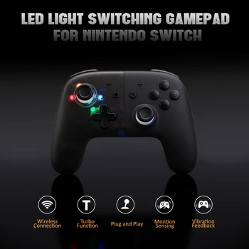 Bežični Bluetooth Joystick Gamepad Prekidač Pro Kontroler Sa Turbo LED Ergonomski Pro Kontroler Za Prekidač OLED Steam Android