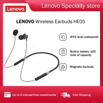 Lenovo HE05 Bluetooth Slušalice sa Magnetnim Шейным Ободком Bežične Slušalice Vodootporan Sportski Slušalice sa Mikrofonom Buke