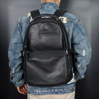 Ruksak od bičevati prvi sloj AETOO, prometne prozračna lagana torba za računalo, muški ruksak