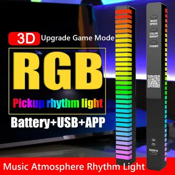 RGB Glazba Upravljanje Zvukom Led Svjetiljka Aplikaciju za Upravljanje Bluetooth-kompatibilni Soundbox Glasovna Aktivacija Ritam Lampa ABS Plastike Podrška Glazbe