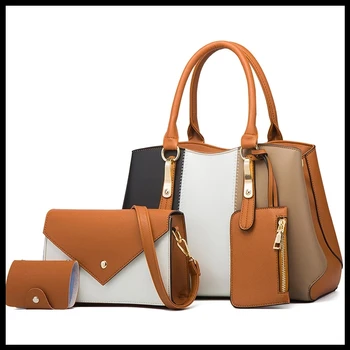 Ženska torba, torba preko ramena od umjetne kože, dizajn Luksuzna 2021new, 4 PREDMETA, Torba preko ramena, novčanik, Ženska torba Preko ramena