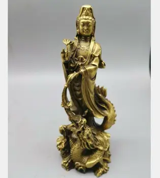 Kina je prikladniji mesinga zmaj Гуаньинь Buda malih obrta kip
