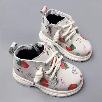 Moderan zimske Cipele za Djevojčice; Dječje Cipele; Đonovi slatka хлопковая cipele s jagodama na mekom potplatima; Zimske Čizme