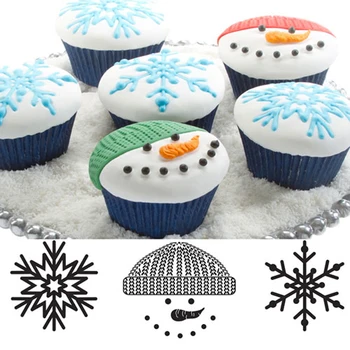 Set od 3 različite teksture za pretraživanje za standardne cupcakes ili okruglog kalupa za keks, помадных kolače, tekstura za cupcakes u zimskom stilu