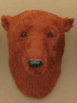 umjetna model glave mrkog medvjeda 19x13x18 cm, ručna izrada od polietilena i krzna, ukras za kuću, poklon a2064