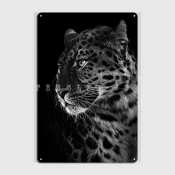 Divlji Crni Afrički Leopardi Metalna Pločica Plakat Klupska College Dnevni Boravak Tiskane Ploče Kutiji Znak Poster