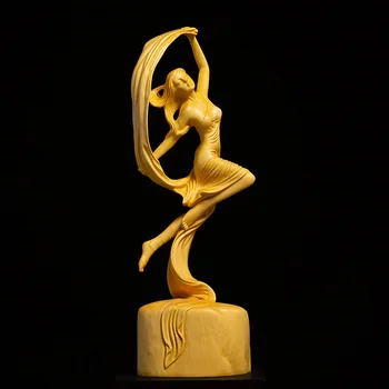 Šimšir 20 cm ljepotu Plesačica Figurica Skulptura Kineski feng shui dnevni boravak Skulptura od drveta prekrasan ženski Kip Kućni Dekor