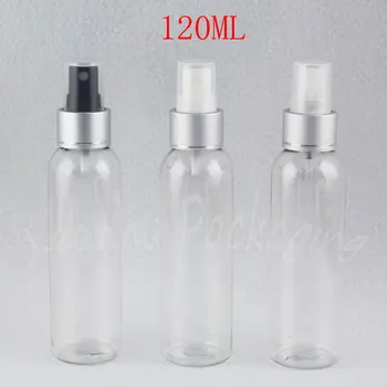 120 ml, Prozirna plastična boca s okruglog ramena, 120 ccm Prazan Kozmetički spremnik, boca za pakiranje toner / vode (40 kom./ lot)