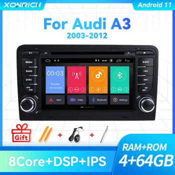 IPS 4 GB 2din Android 11 Auto-Radio DVD Player Za Audi A3 8 P S3 2003-2012 RS3 Sportback Multimedija Navigacija Audio glavna jedinica DSP