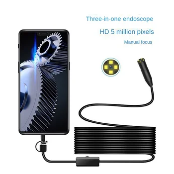 5 Milijuna HD Endoskopa za mobilne telefone Tri u jednom 14-mm Podvodna kamera sa autofokusom