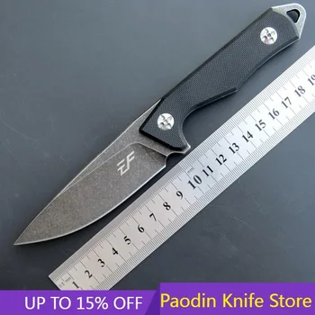EF107 Taktički Nož Ravno D2 Sa Čeličnom Oštricom Fiksni Prijenosni Lovački Nož Za Preživljavanje na Otvorenom, s Ножнами K