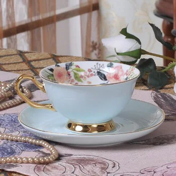Keramički set šalica kave u europskom stilu raskošan zlatni rub u boji glazura jelo cvjetni čaj 