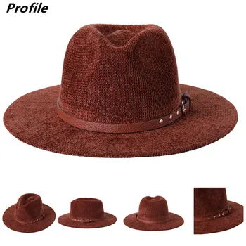 Фетровая šešir od šanil, čiste boje, debeli materijal, jazz šešir, фетровая šešir, bordo-crvena jazz nova zimska kapa, pribor za pojas ženska kapa