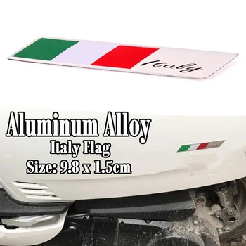 Reamocea 1 kom. 3D Italija Nacionalna Zastava Tanke Trake Aluminijske Label Amblem Kromirana Naljepnica Za Gradnju Auto Oznaka Odgovara Za VW Polo BMW Audi