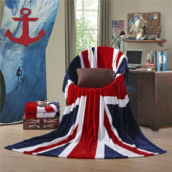 Фланелевое pokrivač sa zastavom velike Britanije i SAD-a, mekana deka od koralnog runo u britanskom stilu, deka king size mantas adulto para cama