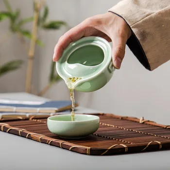 Tea set Kung-fu poklopac 1 lonac 1 šalica, visoko kvalitetni elegantni Гайвань, lijep i jednostavan čaj. Demitasse