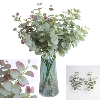 68 cm Umjetna Eukaliptus Lažni Novac Lišće Zeleni List Biljke Cvijeće Kućni Lažni Biljke Za Dom Trgovine Dvorište Večernje Dekor
