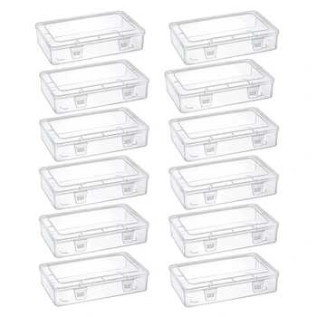 12 komada prozirne plastične posude za pohranu, kao otklopni kutija veličine 8 X 5 x 1,75 cm, штабелируемый Organizator