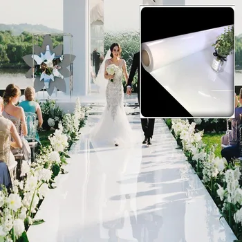 Bijelo Ogledalo Pod Vjenčanje Trkač za Prolaz u Zatvorenom prostoru na Otvorenom za Svadbene Večeri Ukrasa 33 ft Debljine 0,12 mm