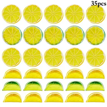 35шт Umjetno Voće Simulacija Kriške Limuna Smole Lažni Umjetno Voće Model Stranke Kuhinja Svadbeni Nakit