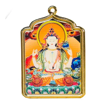 Tibetanski budizam Titan Legure Ručni Rad Kip Buddhe Тханка Amulet Privjesak