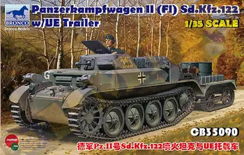 BRONCO CB35090 1/35 Drugog svjetskog rata Njemački Panzerkampfwagen II Sd kfz 122 s prikolicom UE