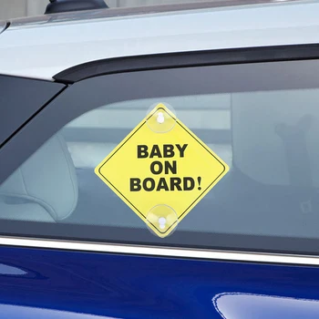 2 komada Dijete Na Brodu safety Car Prozor Dojenče Žuta REFLEKTIRAJUĆIM Znak Upozorenja