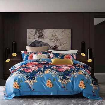 Luksuzni Setovi Posteljina s digitalni tisak 60-ih godina Egipatski pamuk deka deka Male Krevetu Kit Атласного posteljine King size