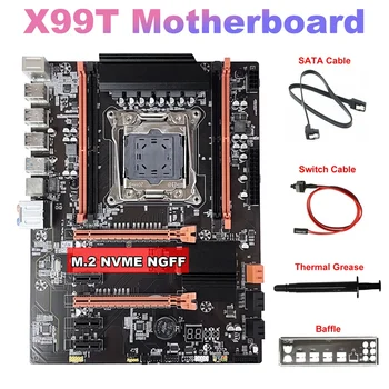 Matična ploča X99T + SATA kabel + Kabel prekidača + Термопаста + Pregrada M. 2 Podrška NVME NGFF DDR4 4X16G za cpu V3