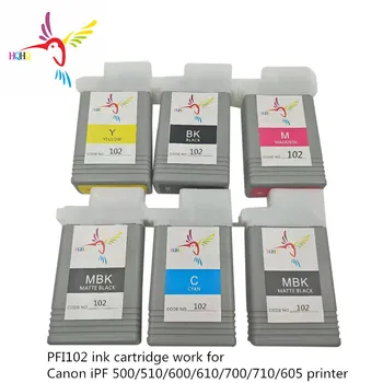 PFI102 Ink cartridge Canon iPF 500/510/600/610/700/710/605 Pigmenta 130 ml 6 boja/set pfi-102 Tisak