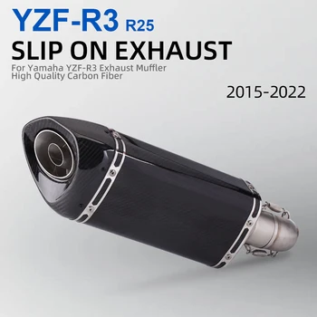 Moto Ispušni Escape Modificirana Cijevi Srednje Moto ugljičnih vlakana Šal Слипоны Za Yamaha R25 R3 YZF-R25 YZF-R3 MT03 MT25