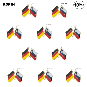 Njemačka i Slovenija Zastava Pin s Lapels Zastava simbol Broš Igle Ikone 10 kom. Puno