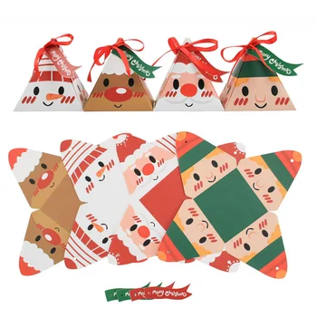 10ШТ Trokutasti Božićno Proizvodnja Kutija Djed Mraz Keksi, Čokolade Poklon Kutija za Pakiranje Kutija Božićni domjenak Suveniri Dar Božićni Ukras