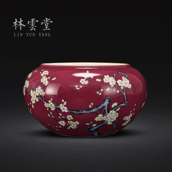 Lin Юньтан ručno oslikana šljiva karmin XiCha vrč za pranje posuđa цзиндэчжэнь keramika ručno kopirati qing ukras je malo mjesto