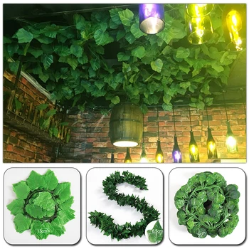 Umjetna ivy zelene svile, umjetnih viseći loze lišće biljke lišće vinove loze 1pc diy Dekor Umjetne Biljke loza