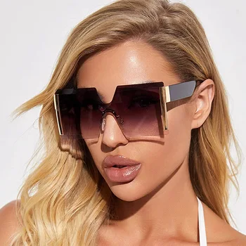 Trend ličnosti sunčane naočale rimless cjelovite sunčane naočale ženski identitet ulica snimanje podij prekogranična naočale
