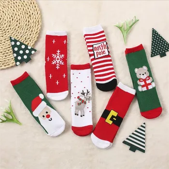 Božićne čarape za dječake s cartoonish medvjedom/Сантой/Снежинкой/uzorkom los, dječje čarape, zimske tople debeli frotir čarape za djevojčice, čarape za djevojčice, Božić