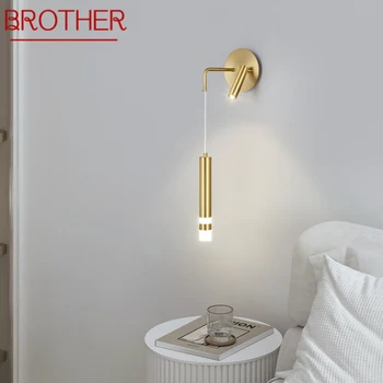 BROTHER Moderan Zlatni Bakar Noćni Downlight LED Jednostavan Kreativni prikladniji mesinga Lampa-Bra za Kućnu Dnevni boravak