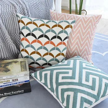 Moderni mediteranski geometrijski kauč uredski kauč jastuk je lijep vez jastučnicu bez srca