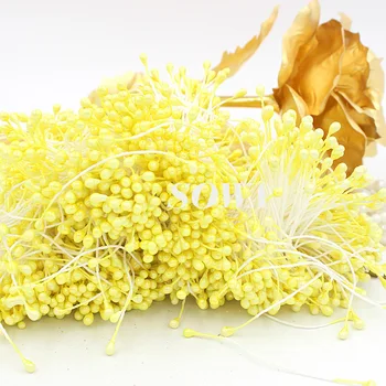 Besplatna dostava 3 mm 900 kom./lot Dvostruka Glava Žuti Cvijet Biserna Prašnik Torta Dekoracija Zanat DIY